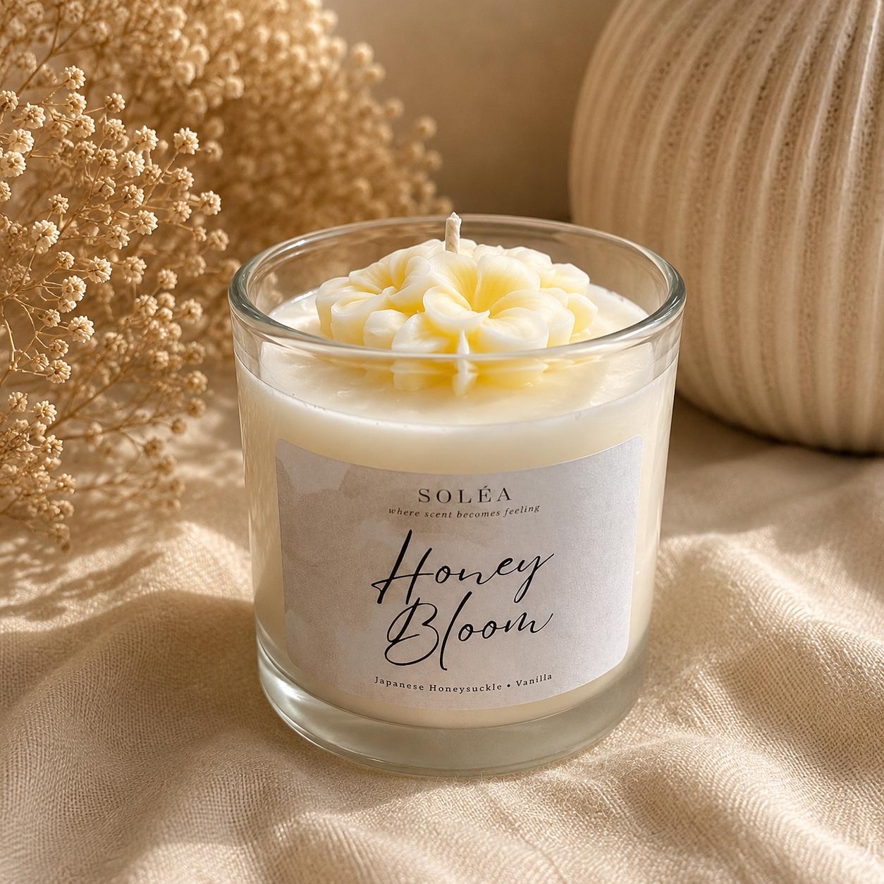 Honey Bloom Candle | Japanese Honeysuckle Vanilla Soy Wax Decor