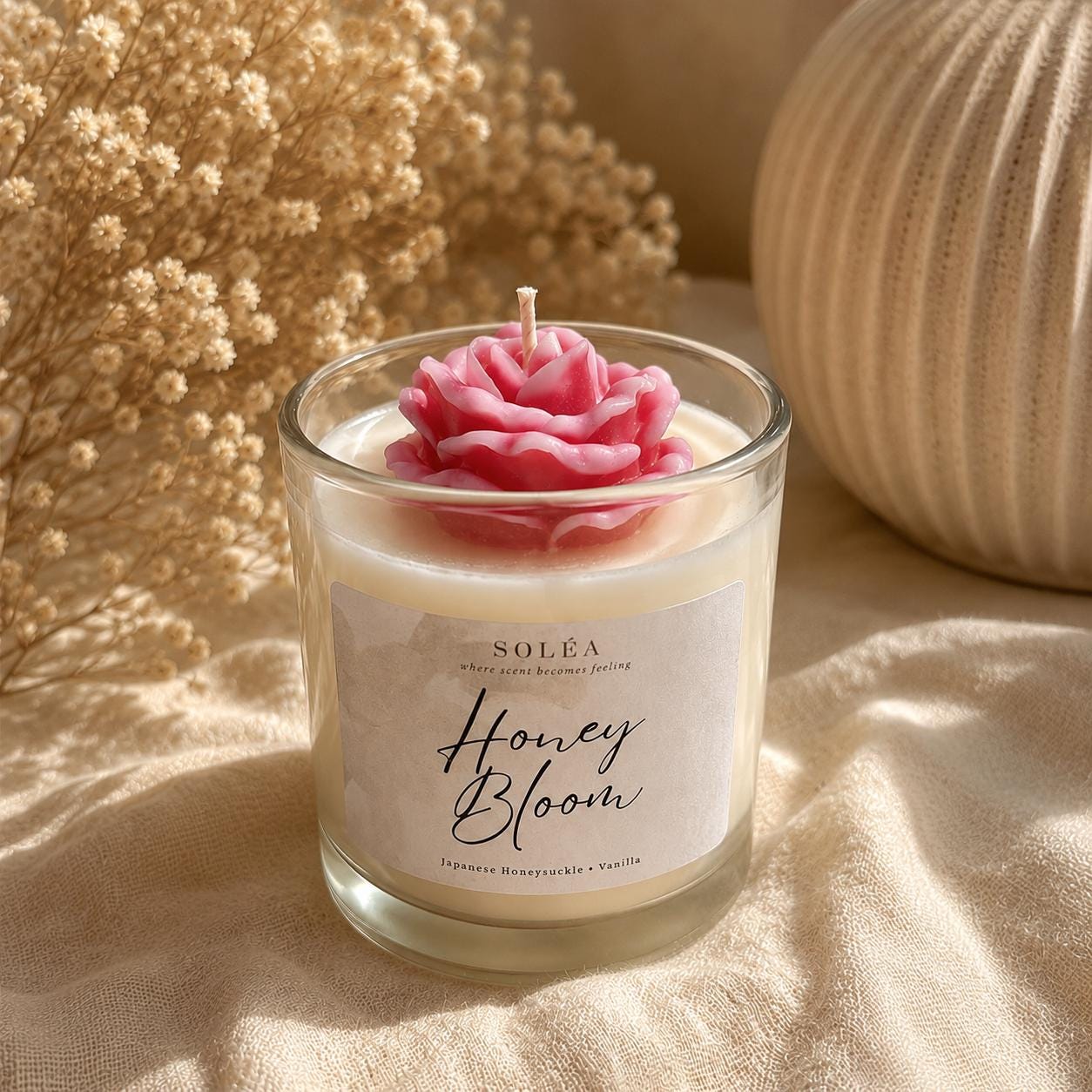 Honey Bloom Candle | Japanese Honeysuckle Vanilla Soy Wax Decor